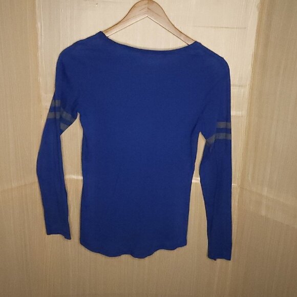 University Of Kansas Jayhawks Blue Long Sleeve Top Soffe Medium - Picture 2 of 5